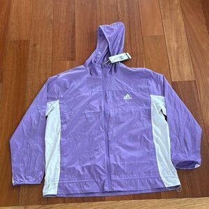 NWT Adidas Running Carrera Violet White‎ Windbreaker Jacket Size XL